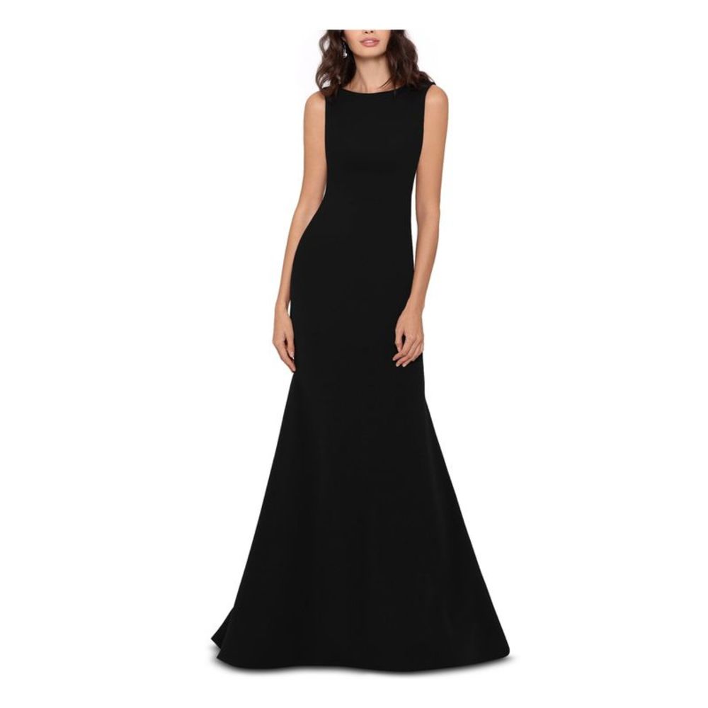Betsy & Adam Black Sleeveless Maxi Gown
